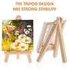 3pcs/6pcs Mini Canvas And Easel Set Mini Canvas Panels Mini Wood Easels,  For Kids Drawing, Oil Painting And DIY Graffiti 5