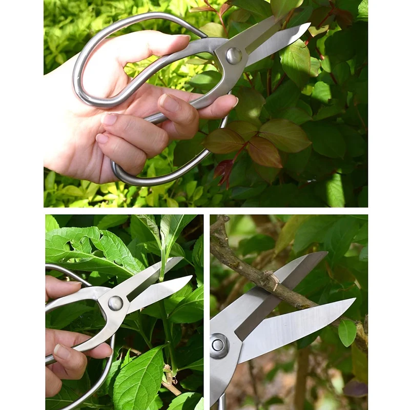 Stainless Steel Pruning Shears Portable Gardening Scissors Bonsai Pruning Flower Branch Trimming Tools Household Cutting Tools garden scissors,pruning shears,garden pruner
