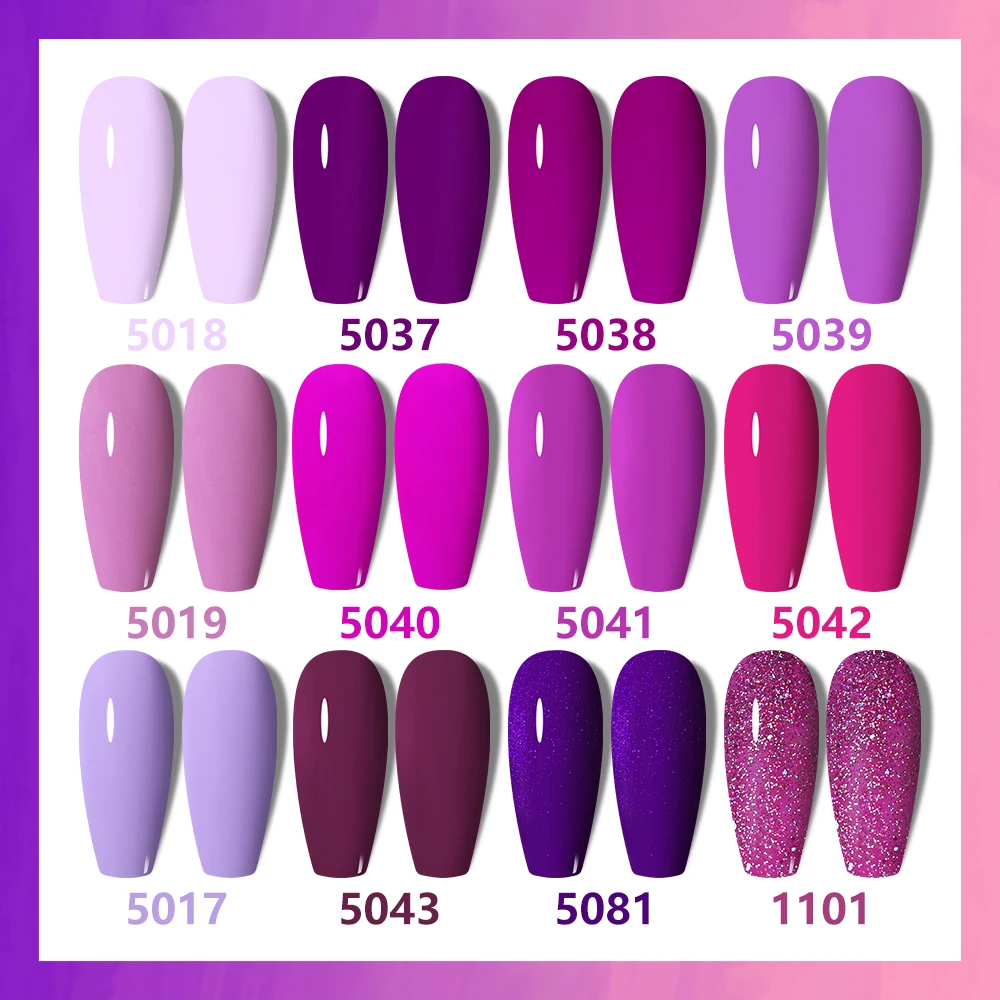 Rainbow Ghini UV LED Glitter Purple Gel Nail Polish 15ml Manicure Art Accessories Nail Glue Supplies for Professionals Varnishes 3
