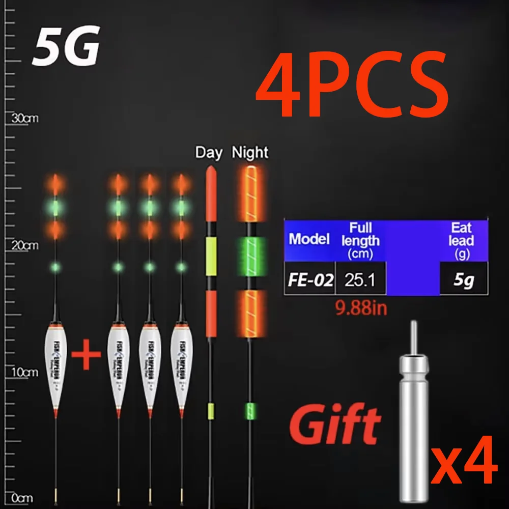 4 Stück/Set Sommer-Angel-LED-Nachtlichter, elektronische Schwimmkörper, hoher Auftrieb 3g-13g mit CR425 Batterie, 2026 Angelzubehör – Detail 8