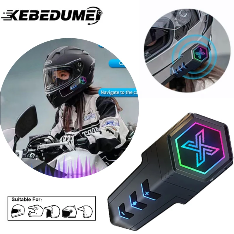 

Bluetooth-гарнитура для мотоциклетного шлема с шумоподавлением, 1000 мАч