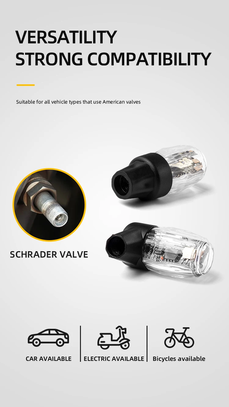 Luci LED Per Tappi Valvola Pneumatici - 2 Pezzi Con Sensori Di Movimento