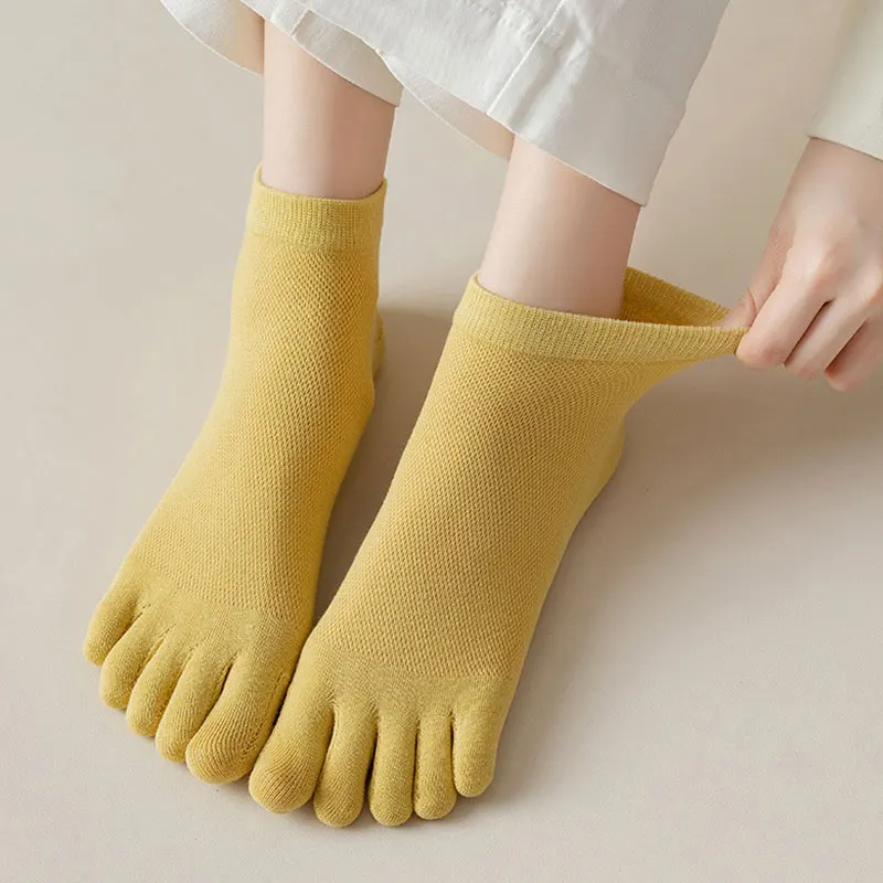1PairWomenFiveFingerSocksCottonBreathableShortAnkleCrewSock