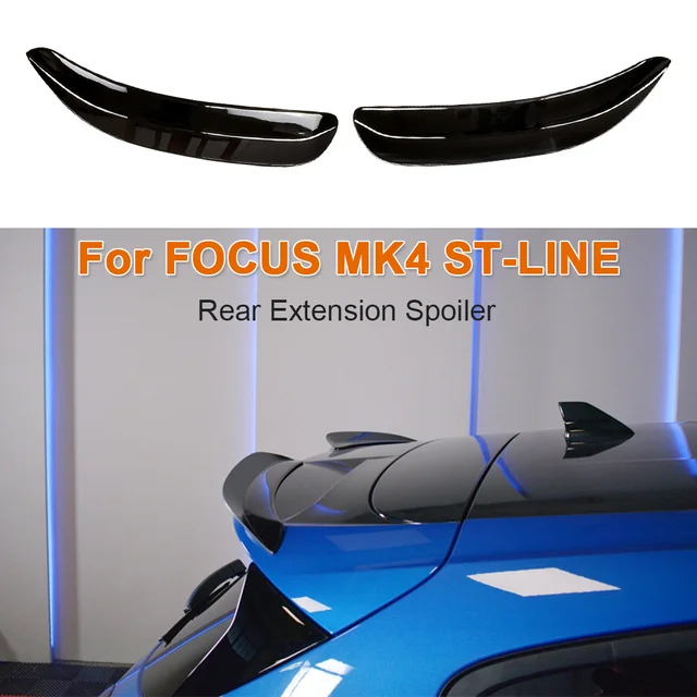 For Ford Focus ST-Line MK4 Hatchback Rear Extension Spoiler ABS Carbon  Fiber Roof Small Tail