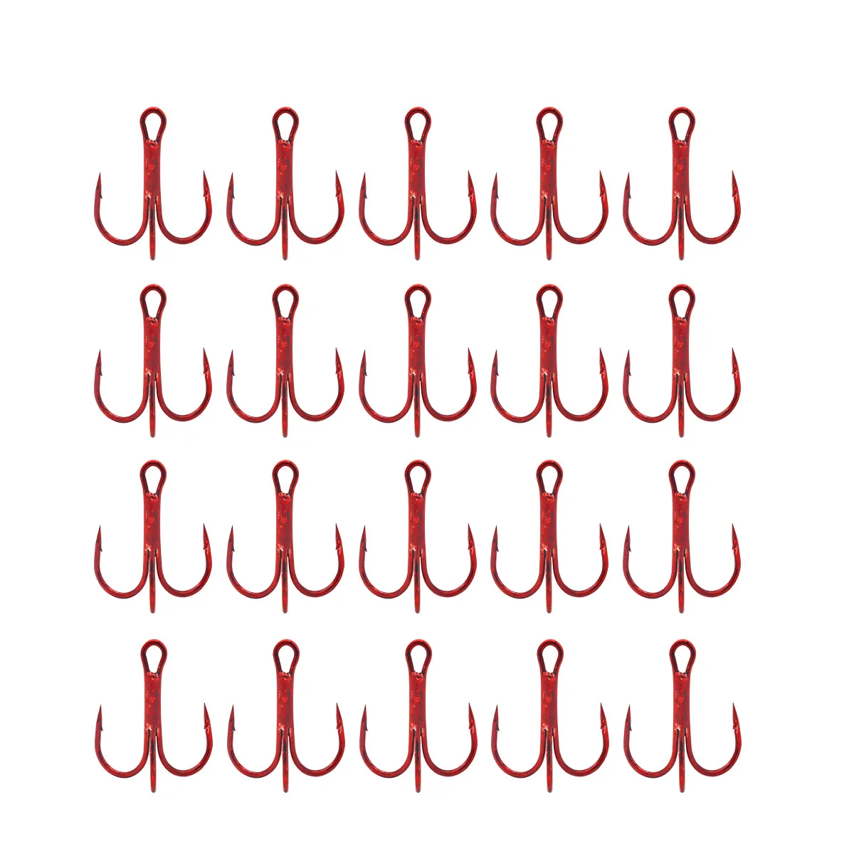 200er-Pack Angel-Drillinge-Set, Haken aus Kohlenstoffstahl, starke, scharfe, runde Biegung mit geteilten Ringen für Köder – Detail 8