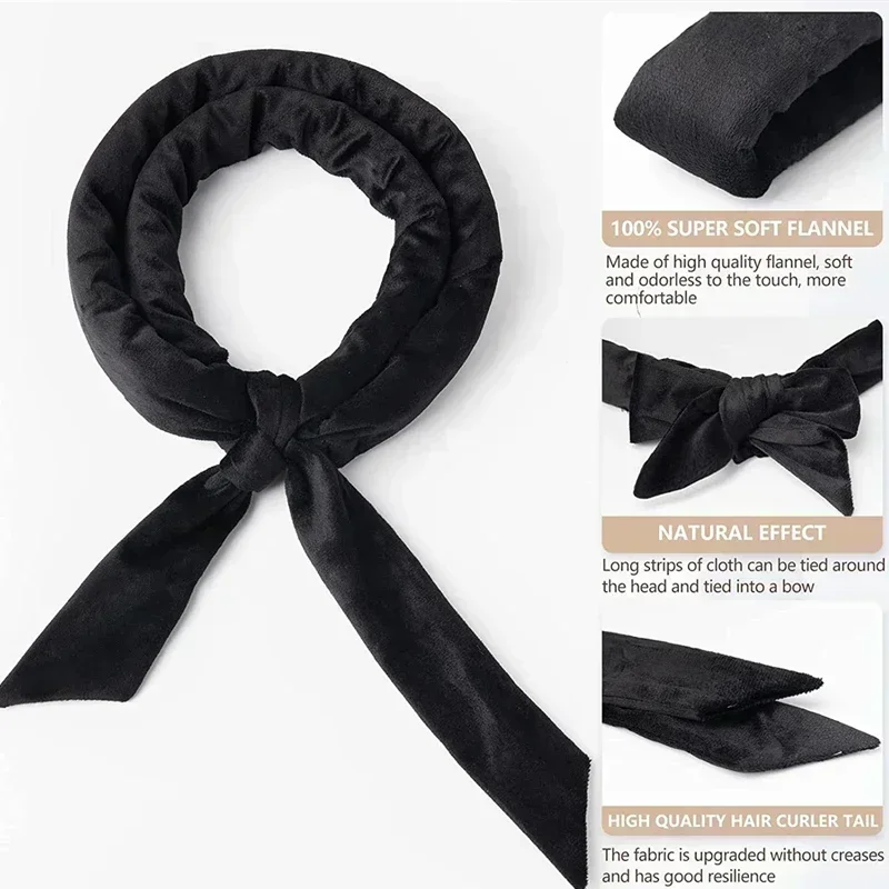 3pcs Sleeping Soft No Heat Curling Headband Overnight Waves Heatless Velvet Hair Curlers For Long All Hair Types
