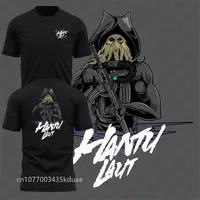 T-Shirt tactique de Sports de plein air pour hommes, respirant, col rond, en coton, manches courtes, hauts de rue, vêtements décontractés 2