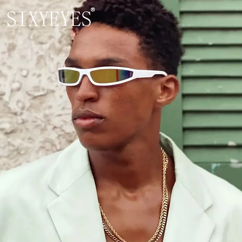 Y2k Futuristic Sunglasses Women Men Vintage Small Rectangle  display picture 1