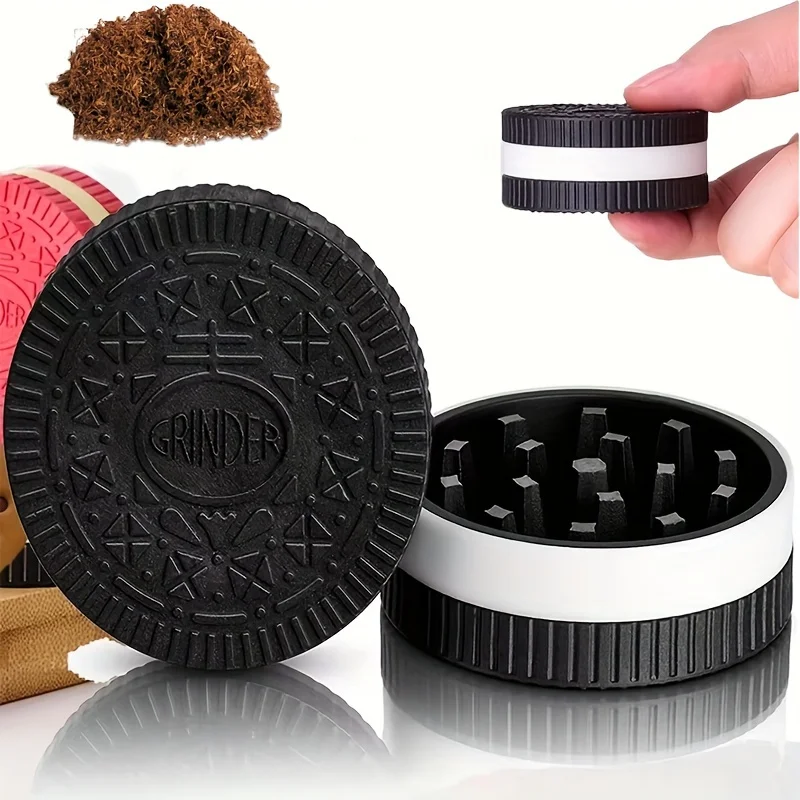 Vanilla Spice Grinder, 2.2-Inch Powerful Manual Grinding,Fun Cookie Shape Design,Protection Plastic Portable Crusher Accessories