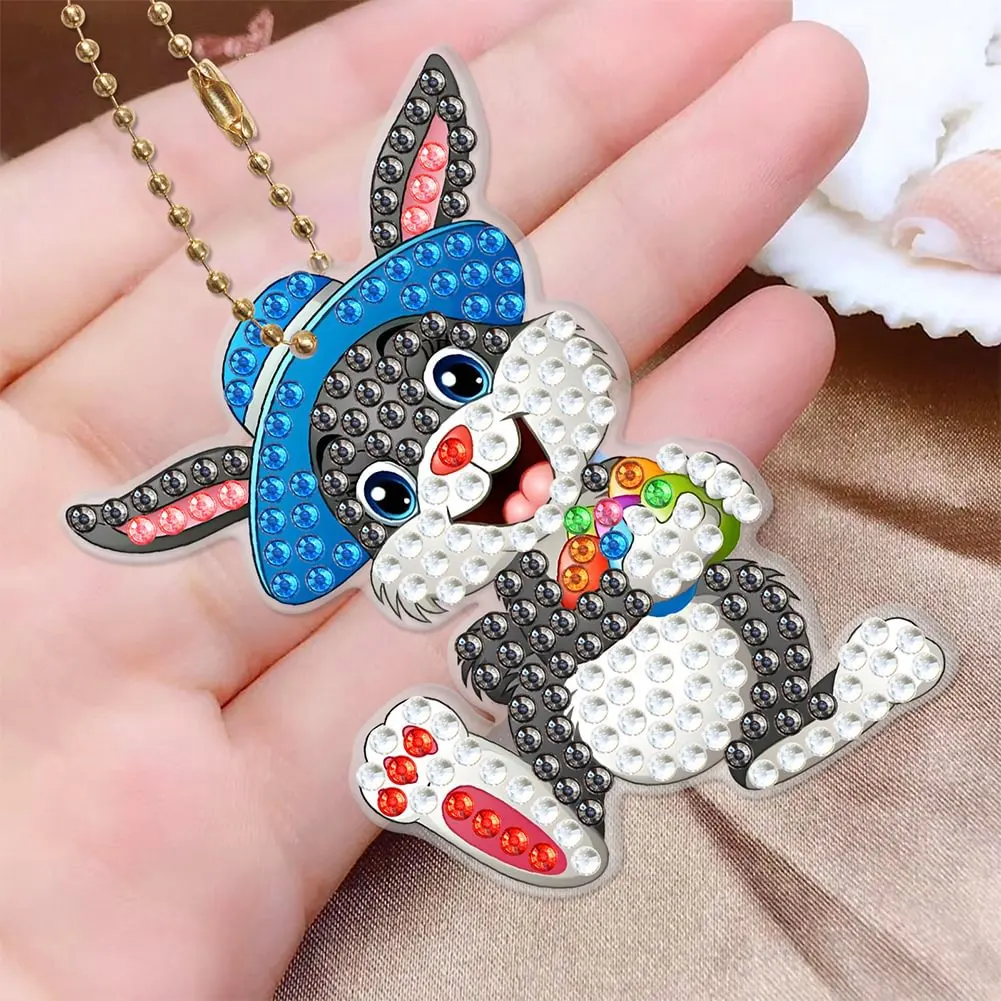 Diamond Painting DIY Creative Cartoon Keychain Double-sided Point Diamond Bag Pendant Acrylic Key Chain diamond keychains diamond painting diamond painting accessories