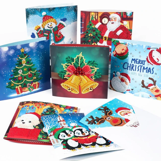Christmas Diamond Painting Christmas Cards  Christmas Diamond Art Painting  Kits - Diamond Painting Cross Stitch - Aliexpress