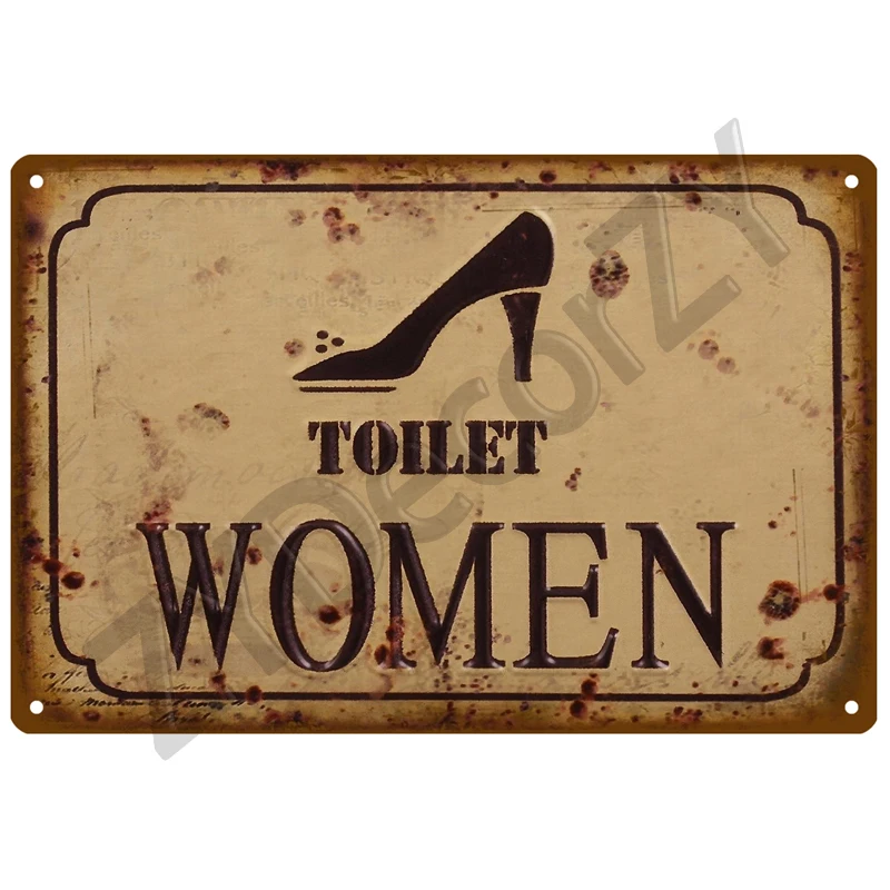 Mann Dame Lustiges WC-Schild Metall Poster Toilettenplatte Blechschild KTV Bar BBQ Shop Badezimmer Wanddekoration Wandbild Home Vintage Foto Pub – Detail 27