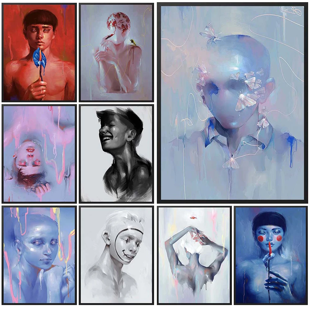 

Surrealism Portrait Sexy Woman Girl Modern Wall Art Canvas Painting Posters Home Decor Wall Pictures For Living Room Unframed