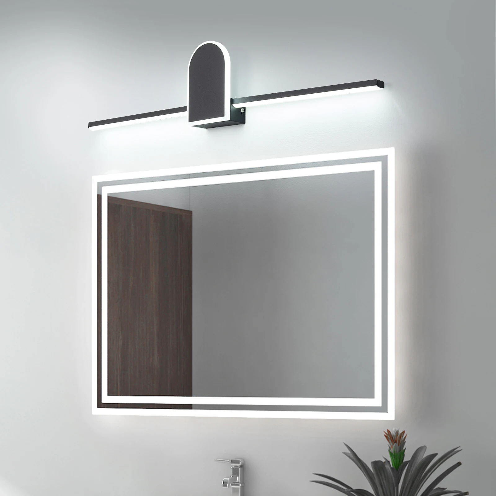 70/90/110cm Nordic Led Mirror Bathroom Light Modern Indoor wall lamps Black/White Wall Sconce Light Fixture Bathroom Mirror Lamp