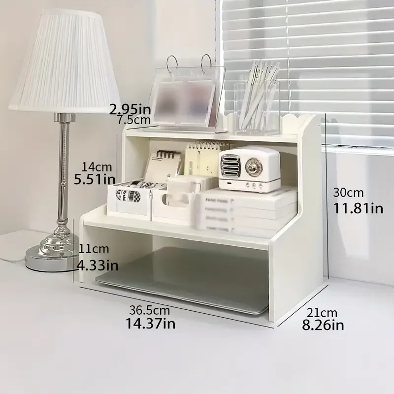 1pc desktop shelf student dormitory desk storage rack office desk stationery organizer multi layer small shelf details 0