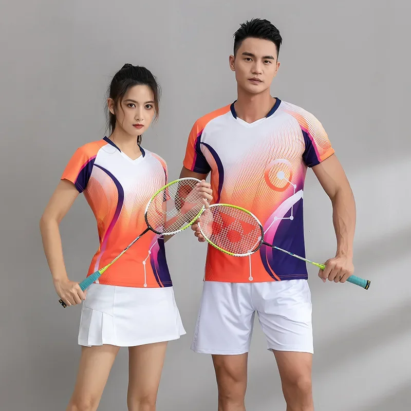 Sports Kit Quick Dry Short Sleeve Training Fitness Top Women's Badminton Uniform Tennis Shirt Gym Workout T-Shirt Group Buy