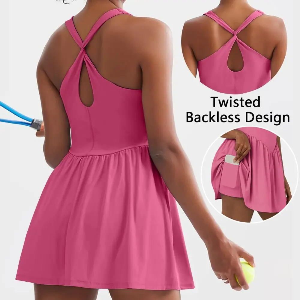 Sweet Cross Strap Girls Sling A-line Skirt Pleated Sporty Style Teenagers Dress Slim Fit High Waist Sleeveless Short Dress Beach