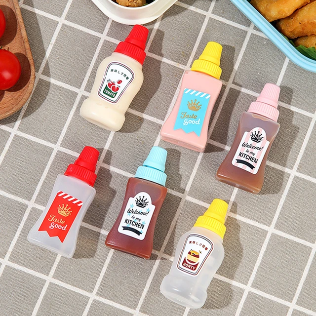 2pcs/set 25ML Mini Tomato Ketchup Bottle Portable Small Sauce