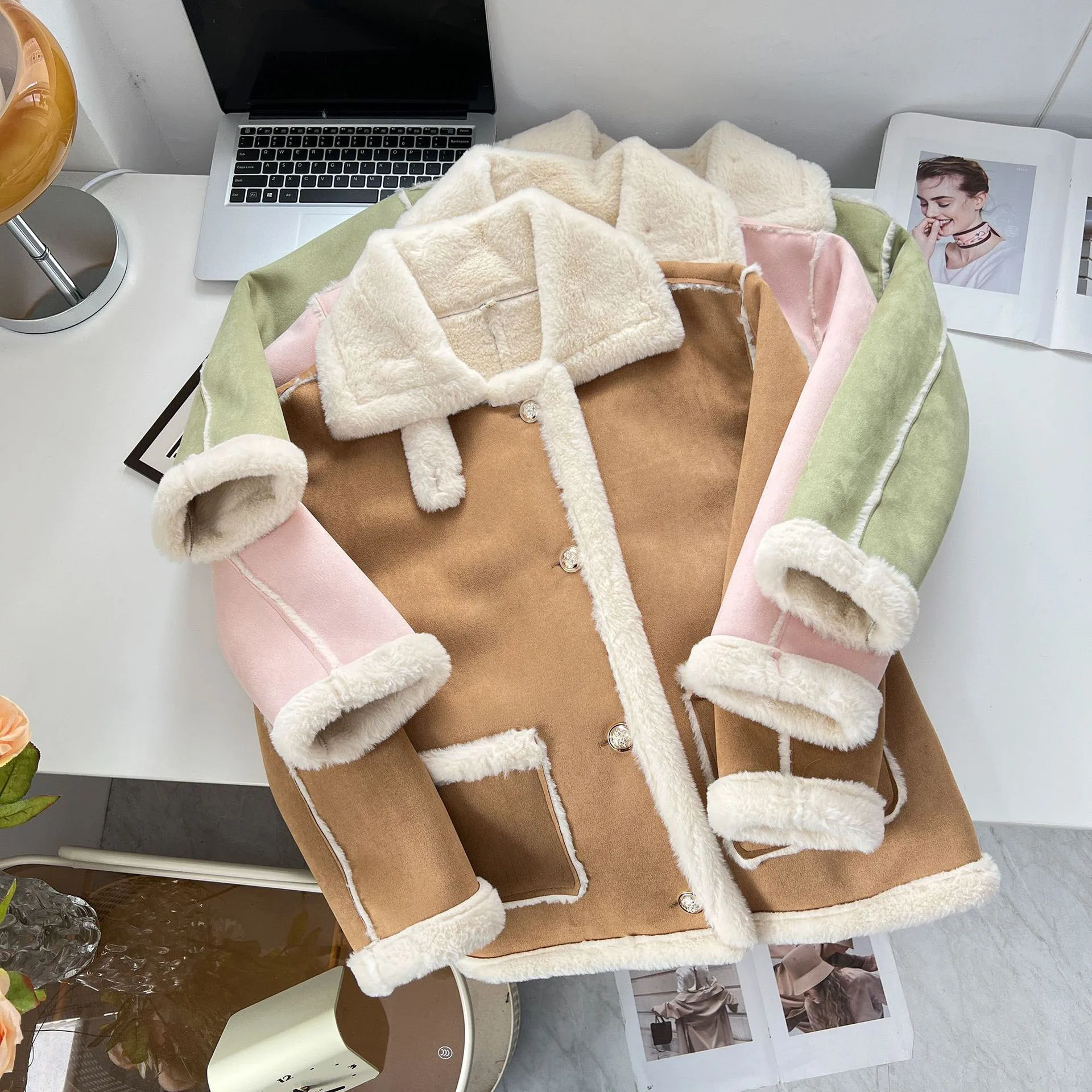 Imitation Rabbit Fur Coat for Women, Plush Parkas, Warm and Thickening, Plus Size, Women's Clothing, Sweet Fashion, Winter