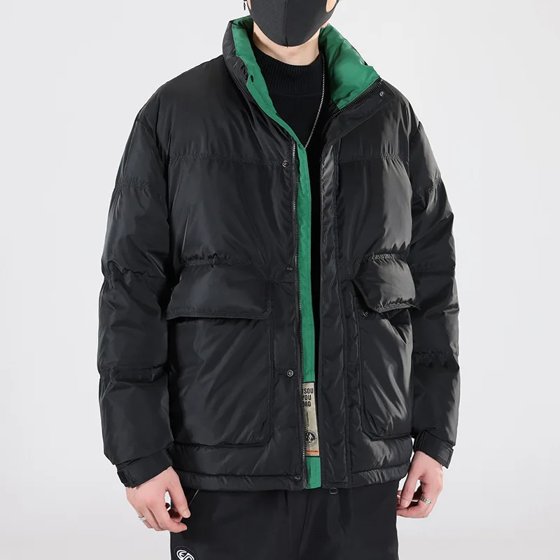 

High-End down Jacket Men's Short Stand Collar 2023 New Winter Casual Thickening Thermal and Windproof Coat Fashion