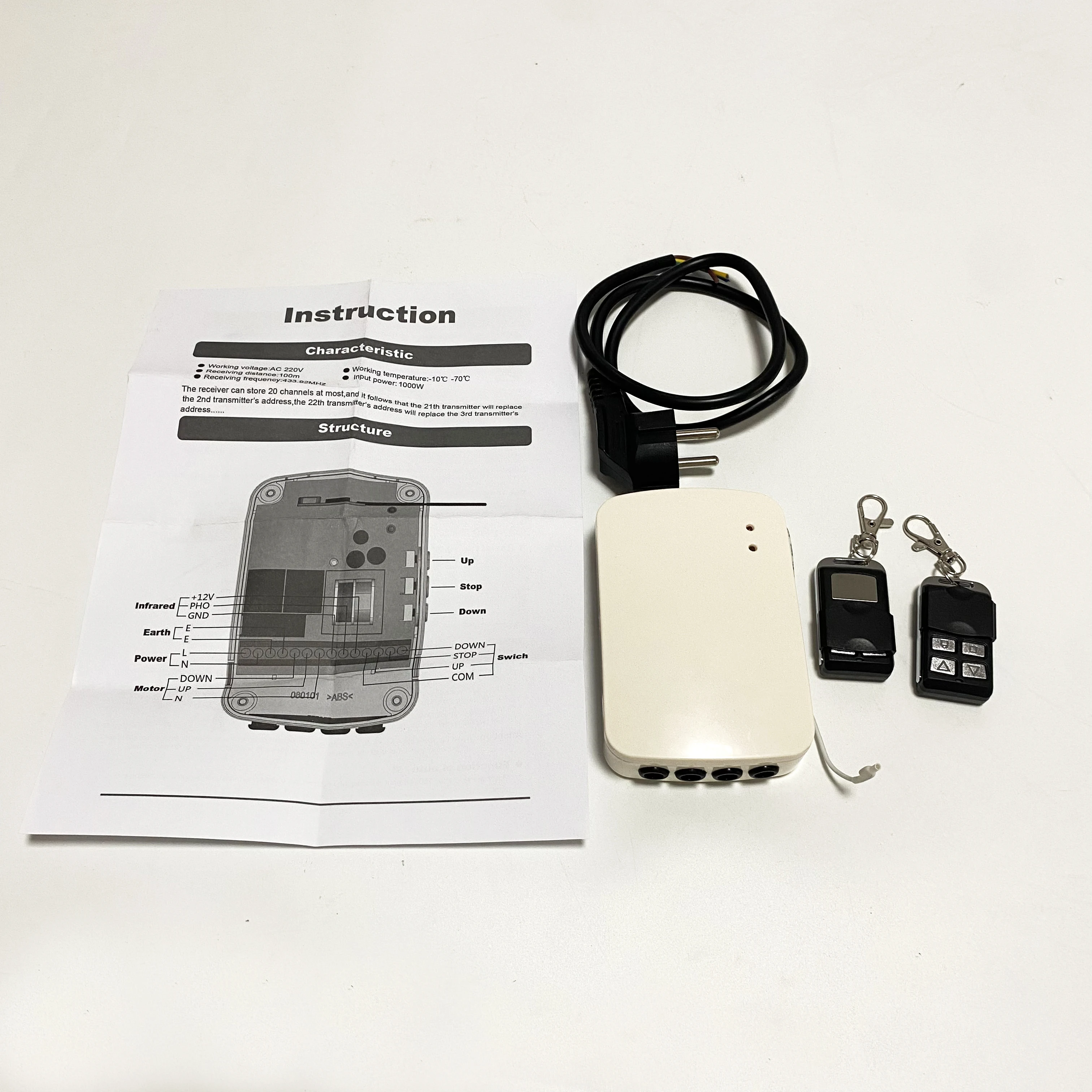 220V 차고 문 롤링 셔터 도어 컨트롤러 원격 모터 제어 시스템