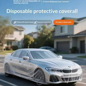 Copertura Auto Universale Trasparente Monouso, Protezione Antipolvere e Antigraffio in PEVA per Interni ed Esterni del Veicolo