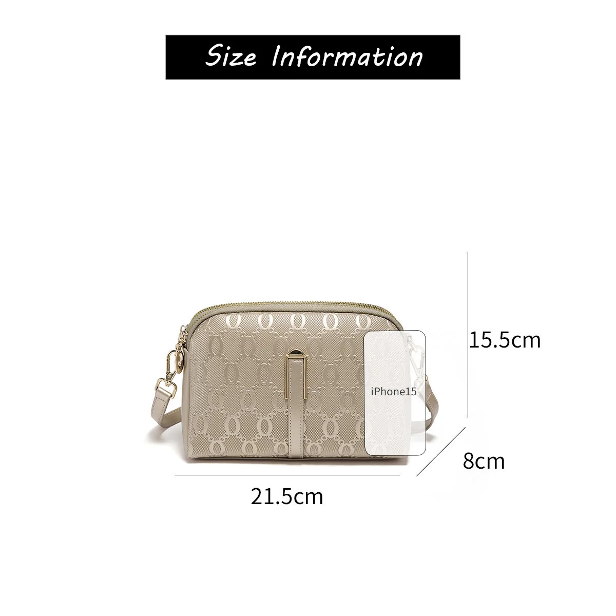 FOXER Elegant Women's Shoulder Bag Split Leather Lady Crossbody Bag Fashion Monogram Print Large Capacity Purse 5