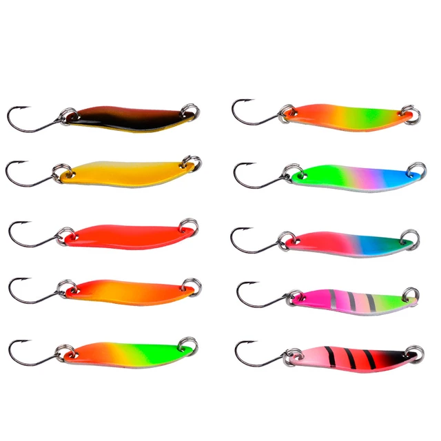 10pcs/Lot Spoon bait 2g 3g Fishing Lures Pesca Hard Bait Bass Pike Trout  River Stream Freshwater - AliExpress