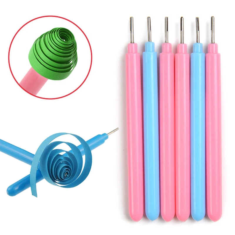 Paper Flower Quilling Tools Slotted Kit Rolling Curling Quilling Needle Pen  Pink Blue for Art Craft DIY Paper Cardmaking Project