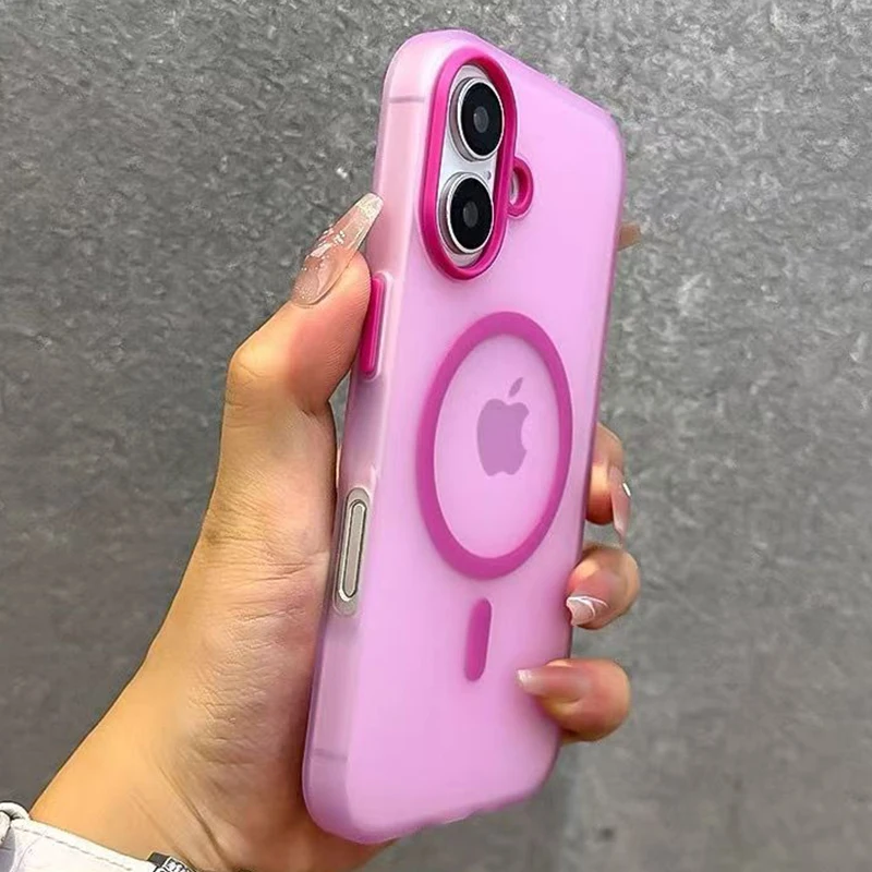 Matte Candy Magnetic Wireless Charging Shockproof Transparent Phone Case - Soft Protective Cover