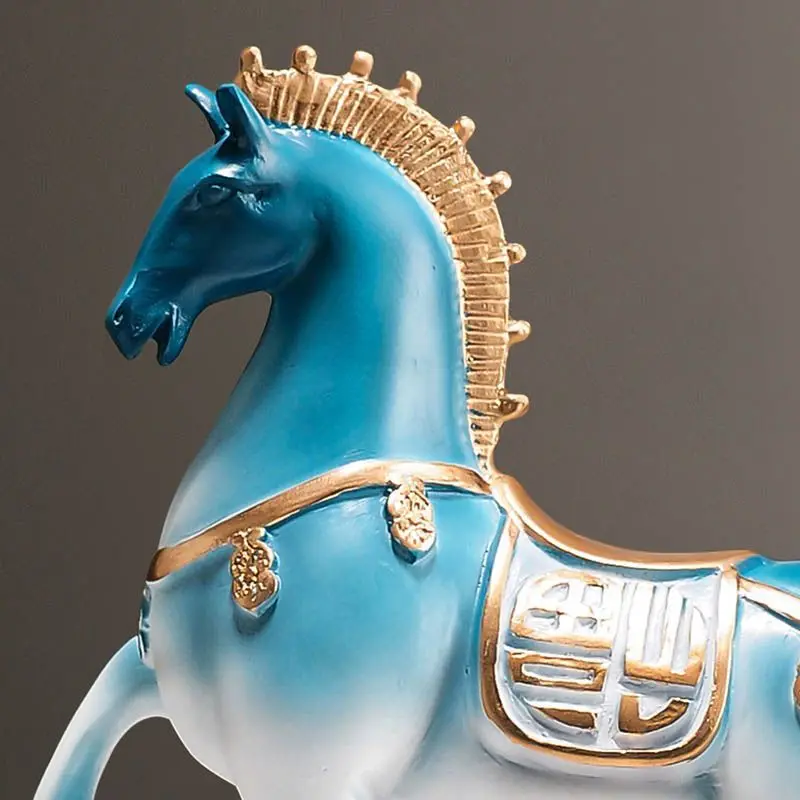 Lucky Horse Statue with Coin Chinese Zodiac Animal Figurine for Home Office Desk Decor Wealth Prosperity Housewarming Gift
