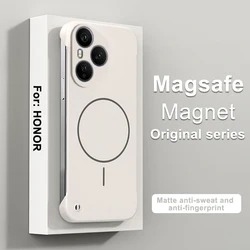 Magnetic Frameless Shockproof Matte Ultra Thin Hard Case with Wireless Charging Compatibility - Honor 400 Pro (White)