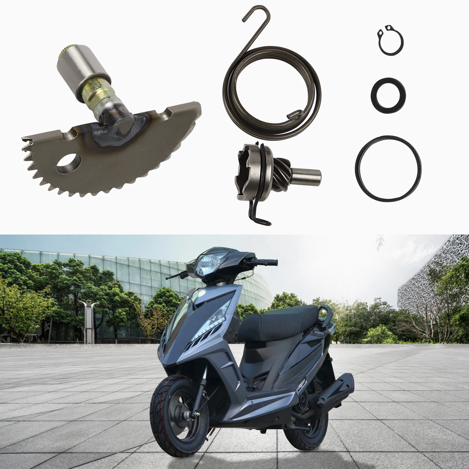 scooter motorizado pontapé de partida da engrenagem do eixo arranque alavanca reconstruir kit engrenagem ociosa para tempos