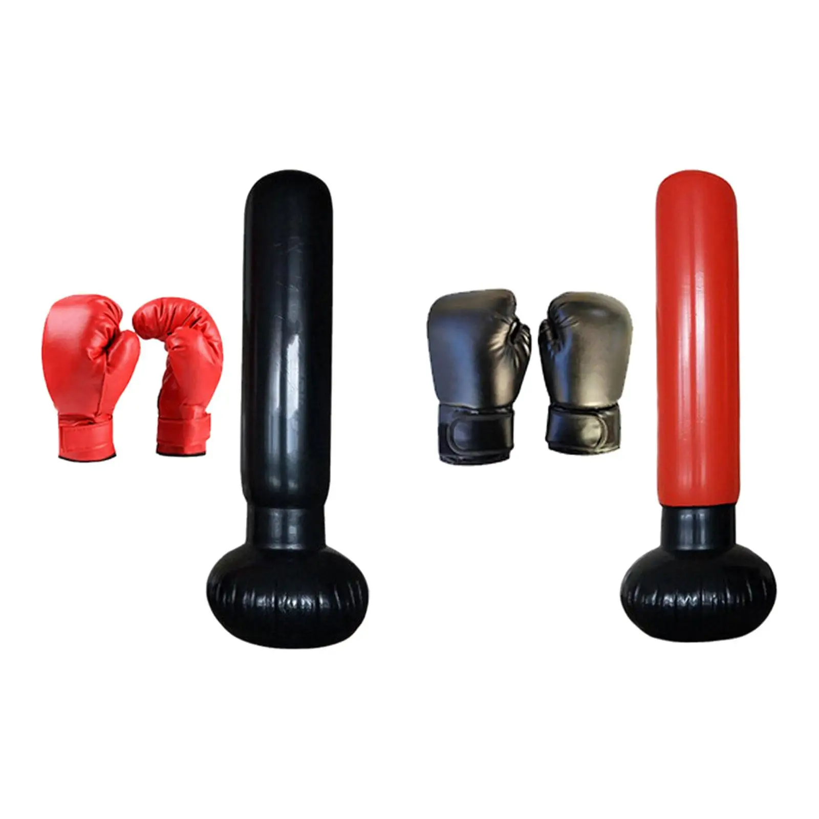 Inflatable Punching Bag with Boxing Gloves Multifunction Sturdy Boxing Device Inflatable Punching Toy for Karate Training