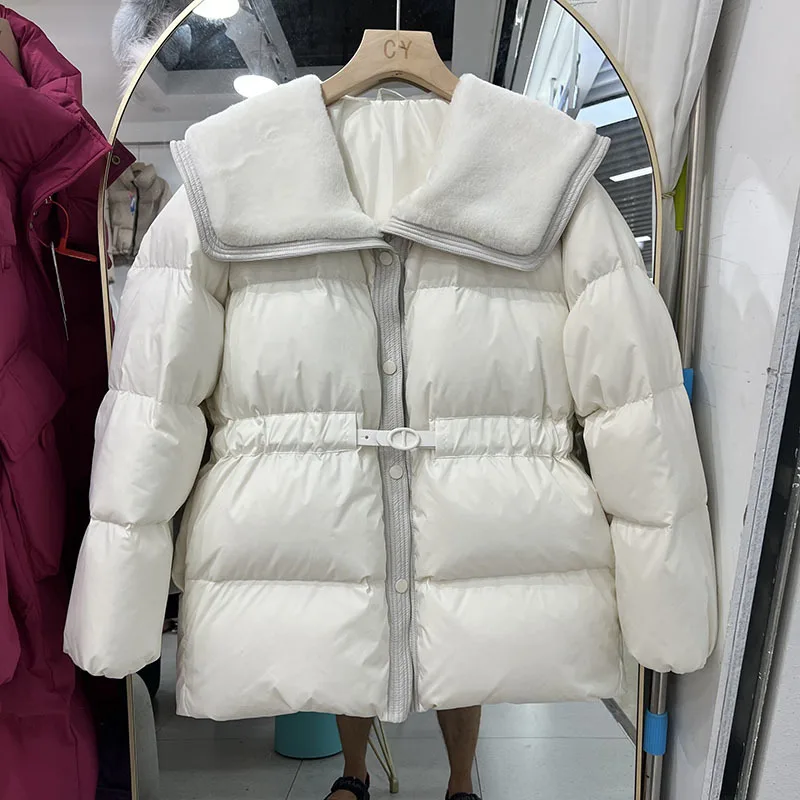 2023-new-winter-down-jacket-for-women-large-turn-down-collar-office-lady-slim-thick-warm-puffer-jacket-fashion-parkas-with-belt