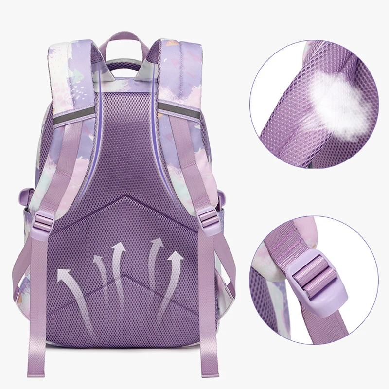 School Bag for Girls 3 Pcs/Set Waterproof Children's Backpack School Pencil Cases Lunchbox Aesthetic Backpacks Bookbag 4