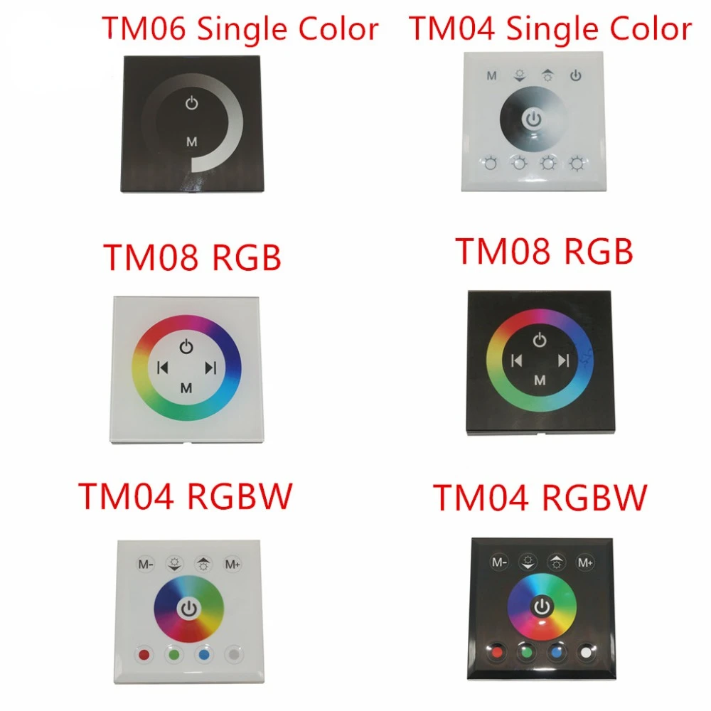 

DC12V-24V RGBW single color wall mounted Touch Panel RGB LED Controller panel dimmer switch Controller for LED Strip Light lamp