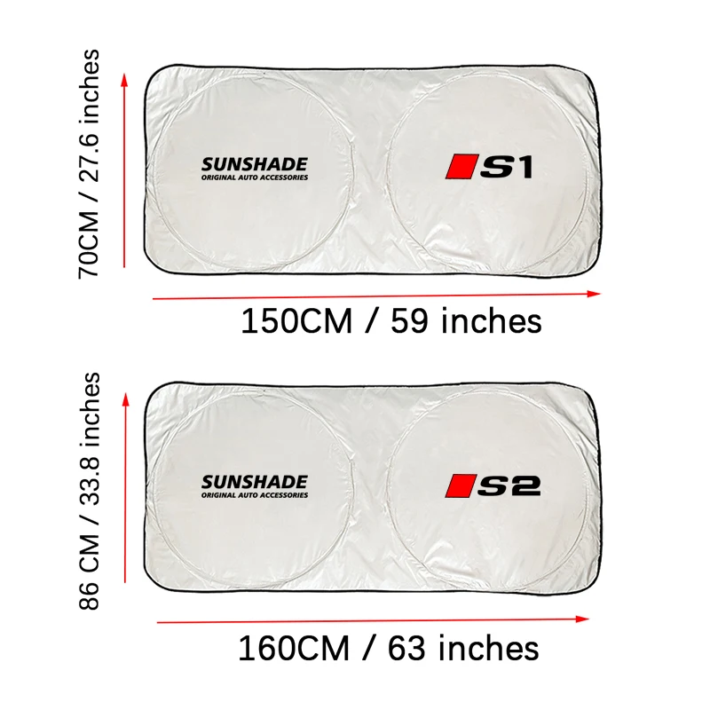 Car Sun Heat Protection For Audi S1 S2 S3 S4 S5 S6 S7 S8 Car Front Windshield Sun Shade Cover Styling For Audi Accessories