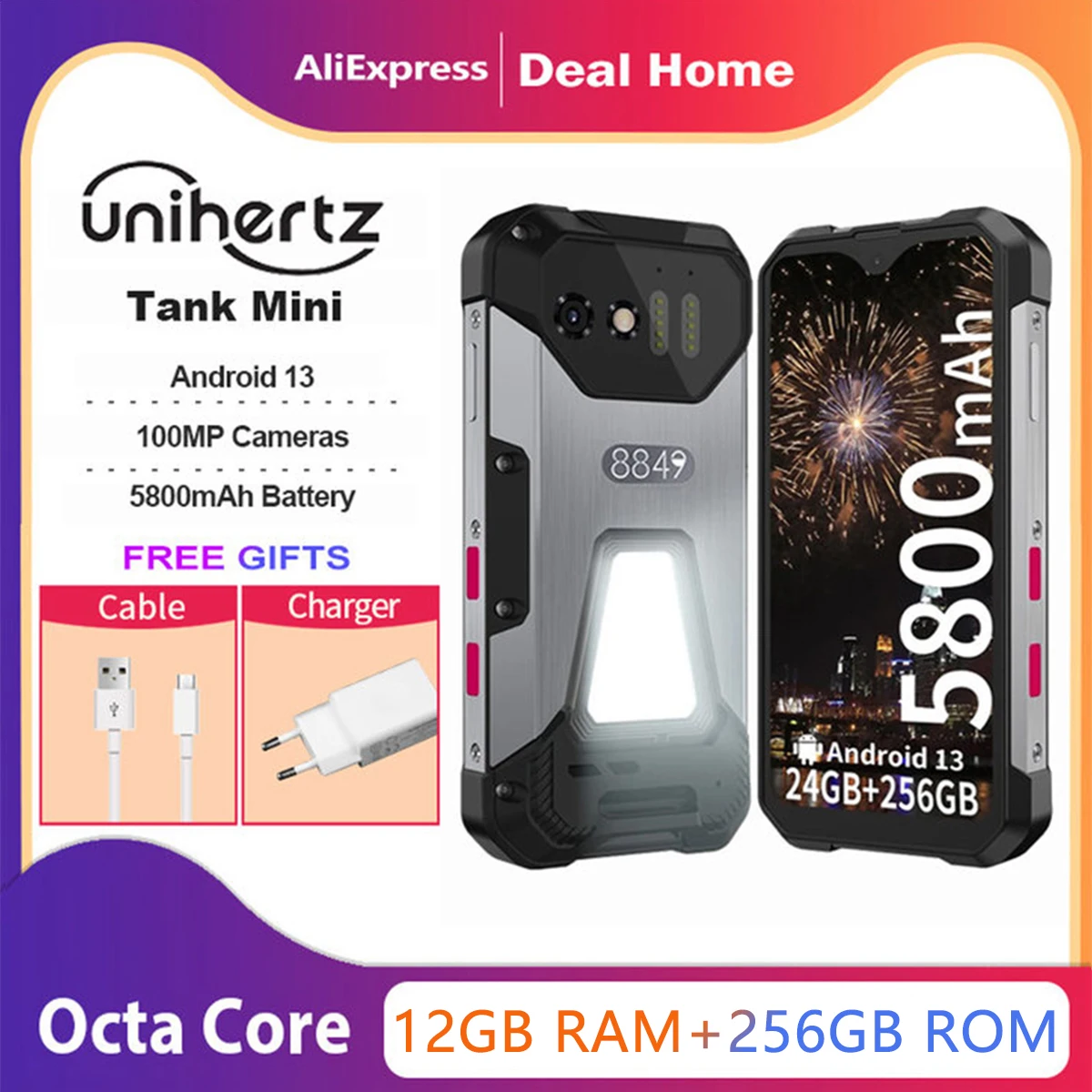 Tank Mini 8849 SIMフリー + 純正カバー付き Amazon | 8849 Tank Mini 頑丈携帯電話、4.3インチ小型4 G