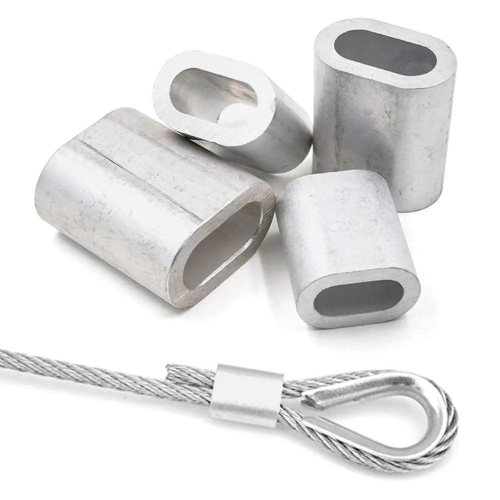 Aluminum Cable Crimp Sleeves Oval Fixing Clips for Steel Wire Rope