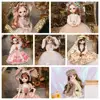 Plastic 30CM Movable Joint Doll Cute Princess Toy Safety Girl Dress Up Toys 3D Makeup Doll With Music Children 5