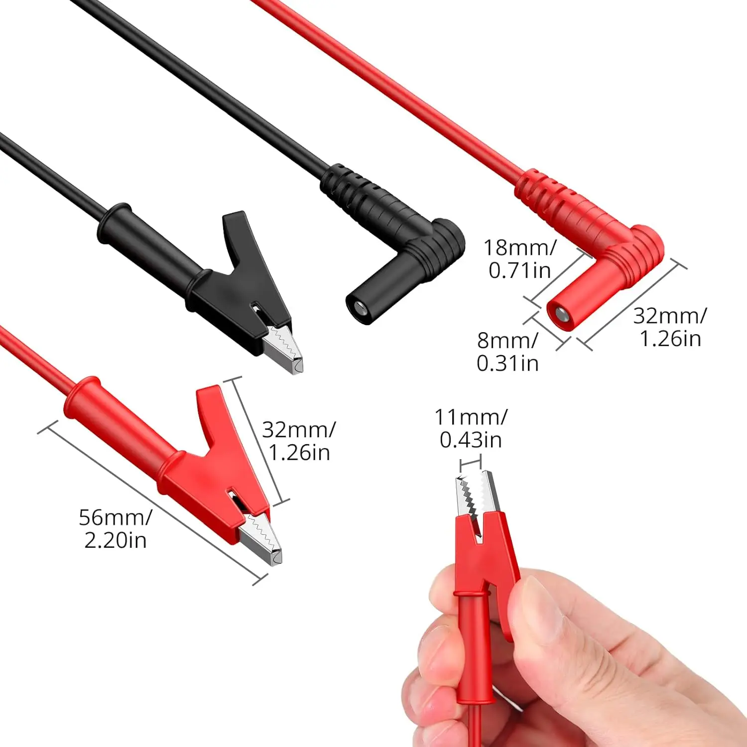 Test Cable 4mm Banana Plug to Alligator Clip One Meter
