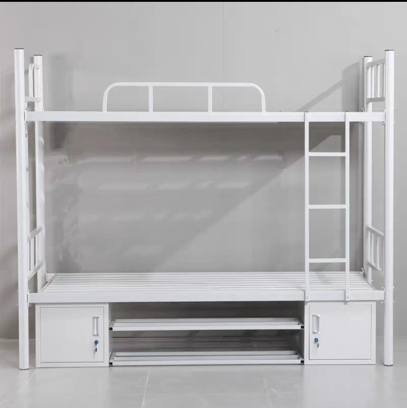 다리미 이층 침대 학생 직원 기숙사 부지, 낮은 침대, 아파트 다리미 프레임 침대, 모던하고 심플한 두꺼운 침대 