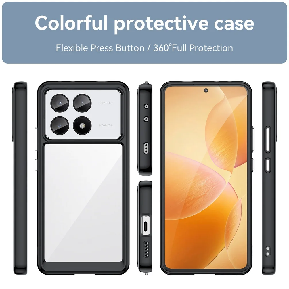 Étui Transparent pour X6 M6 F5 X5 GT X4 M5 F4 POCO C65 C40 C55 M4 Pro F3, housse de téléphone souple et fine en TPU_voghion.com