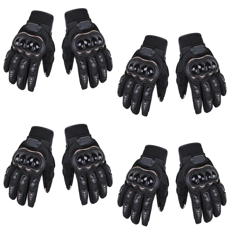 

Press Screen Leather Motorcycle Gloves Motocross Gloves Gear Moto Biker Racing Hard Knuckle Full Finger Glove Mens