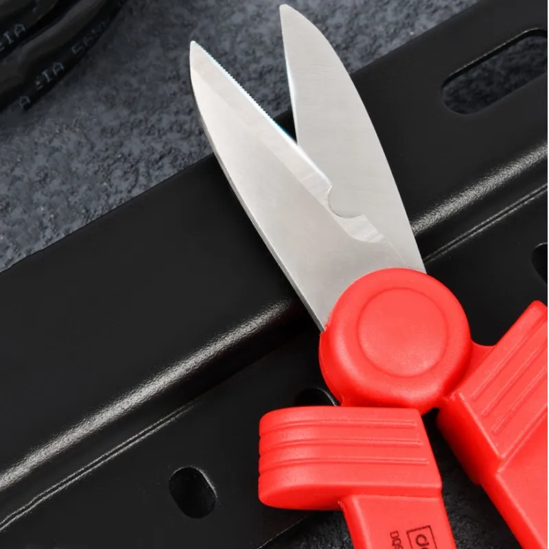 Deli VDE Electrician Scissors 1000V Insulated Cable Cutter Wire Curved Stainless Nippers Household Shears Crimping Tool Scissors 6