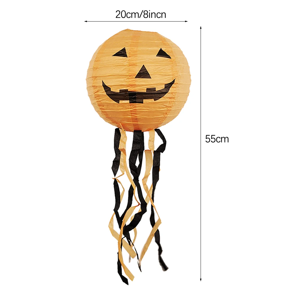 1/5pcs Halloween Papier Laterne Kürbis Geist Halloween Tür Quasten Laterne Dekor für DIY Halloween Party Dekorationen liefert – Detail 1