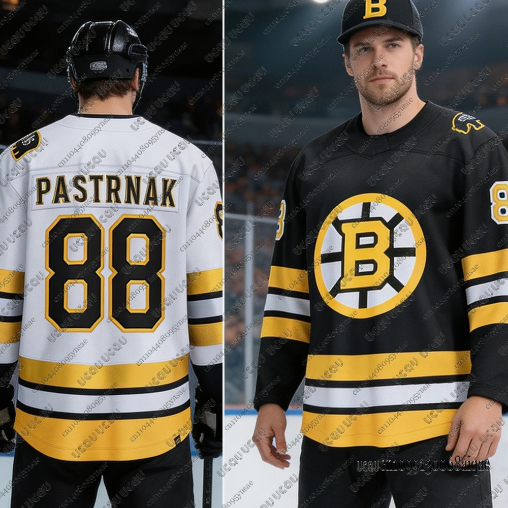 Herbst Winter Neue Eishockey-Trikots für Herren Boston Bruins Eishockey-Trikots Freizeit-Sport-Langarm-T-Shirts Damen Herren Trikots