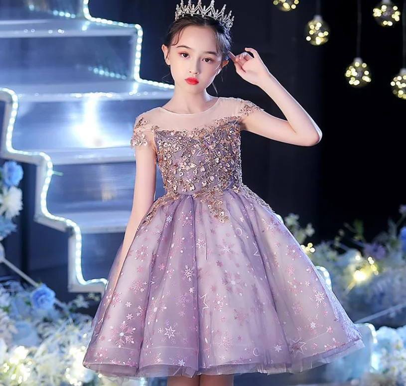 Vestido Patrones Flores Volantes Cinturón Manga Larga Niña - Temu Mexico