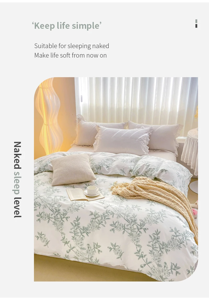 Description Picture 5 of itemFresh Small Flowers Quilt Cover without Pillowcase, 100% Cotton Duvet Cover, 200x200, No Bed Sheet,133x72 Fabric, 1 Pc